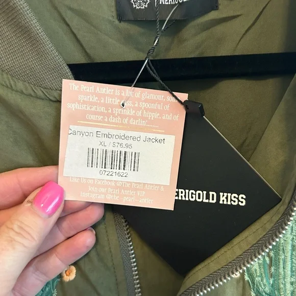 NWT Marigold Kiss Olive Embroidered Jacket XL - Picture 5 of 6